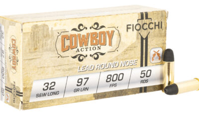 Fiocchi 32SWLL Cowboy Action 32S&WLong 97gr Lead Flat Point 50 Per Box/20 Case