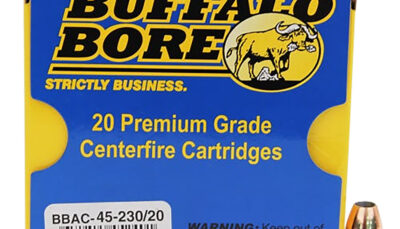 Buffalo Bore Ammunition 4523020 Personal Defense Strictly Business 45ACP +P 230gr Jacket Hollow Point 20 Per Box/12 Case
