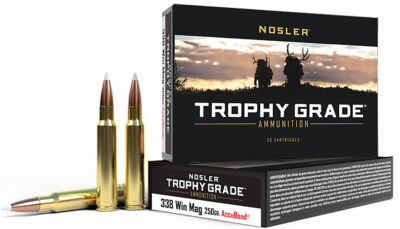 Nosler 60086 Trophy Grade  338WinMag 250gr Nosler AccuBond 20 Per Box/10 Case