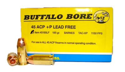 Buffalo Bore Ammunition 45185LF20 Buffalo-Barnes Strictly Business 45ACP +P 185gr Barnes TAC-XP Lead Free 20 Per Box/12 Case