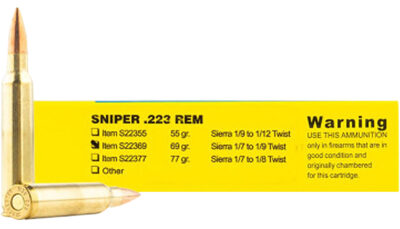 Buffalo Bore Ammunition S2236920 Sniper Strictly Business 223Rem 69gr Hollow Point Boat Tail 20 Per Box/12 Case