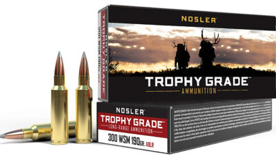 Nosler 60106 Trophy Grade Long-Range 300WSM 190gr Nosler Spitzer AccuBond Long Range 20 Per Box/10 Case