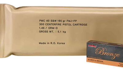 PMC 40DBP Bronze Battle Pack 40S&W 165gr Full Metal Jacket 300 Per Box/3 Case