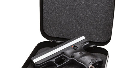 Hi-Point CF380HSP CF Home Security Package 380 ACP 8+1, 3.50" Black Steel Barrel, Black Powder Coated/Chrome Serrated Steel Slide, Black Polymer Frame & Grip, Keyed Lock Box