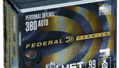 Federal P380HST1S Premium Personal Defense Micro 380ACP 99gr HST Jacketed Hollow Point 20 Per Box/10 Case