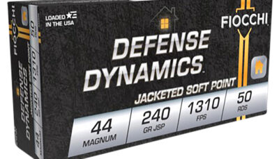 Fiocchi 44A500 Defense Dynamics 44RemMag 240gr Jacketed Soft Point 50 Per Box/10 Case