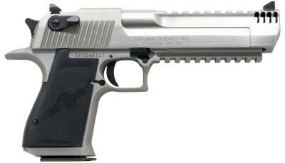 Magnum Research DE429SRMB Desert Eagle Mark XIX 429 DE 6" with Muzzle Brake 7+1 Matte Stainless Steel Frame 7 Slide Black Rubber Grip