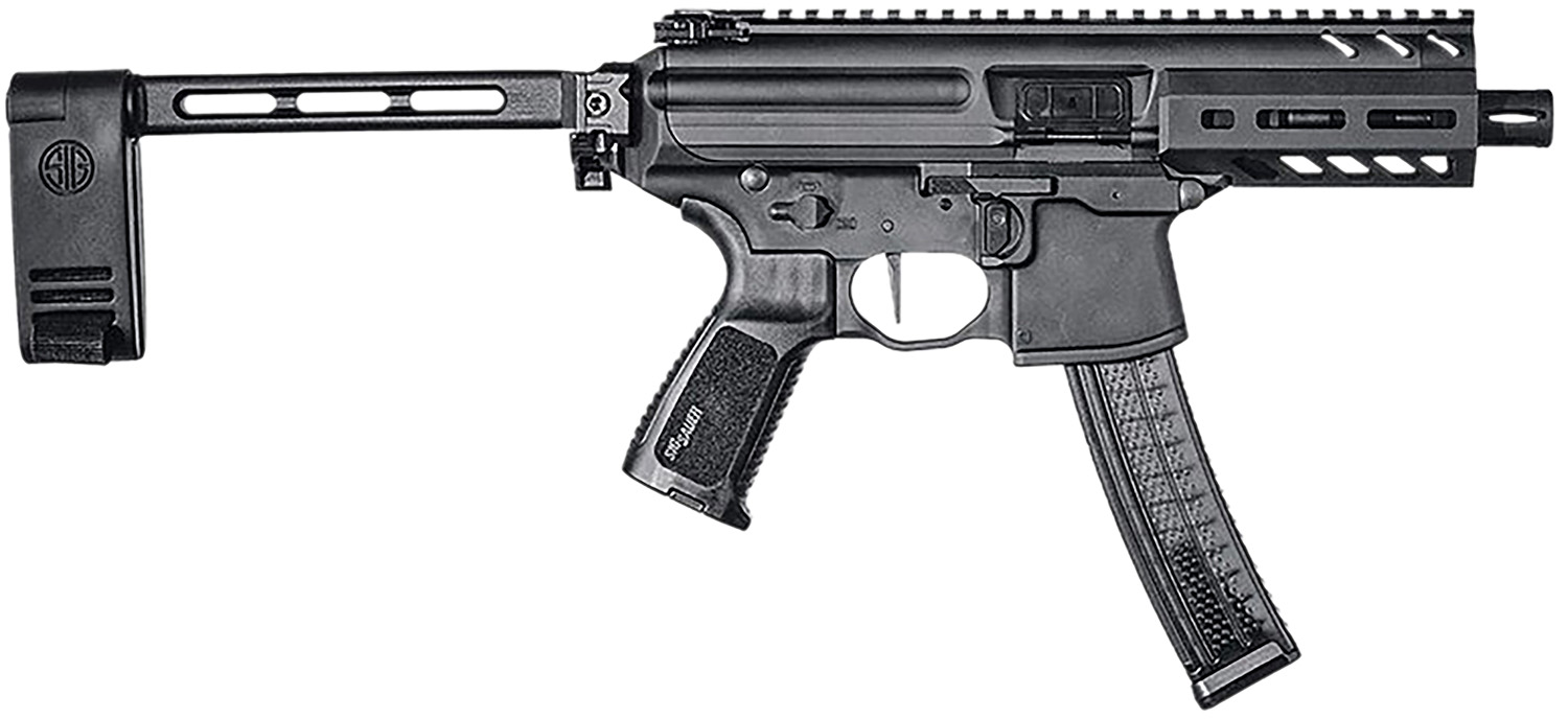 Sig Sauer PMPX4B9 MPX K 9mm Luger Caliber with 4.50" Barrel, 30+1 Capacity, Black Hard Coat Anodized Metal Finish, Folding Pivoting Contour Brace Stock & Black Polymer Grip Right Hand