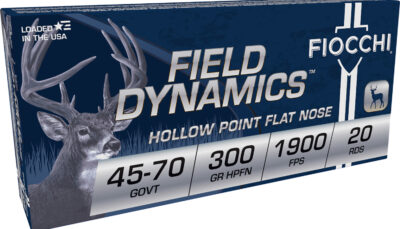 Fiocchi 4570B Field Dynamics  45-70Gov 300gr Hollow Point Flat Nose 20 Per Box/10 Case
