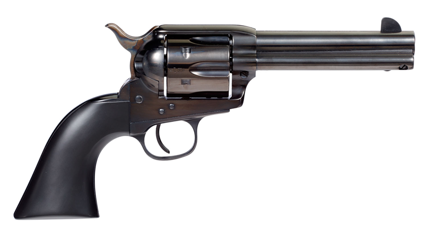 Taylors & Company 555161D Devil Anse 45 Colt (LC) 6rd 4.75" Blued Cylinder & Barrel Color Case Hardened Steel Frame Matte Black Wood Grip (Taylor Tuned)