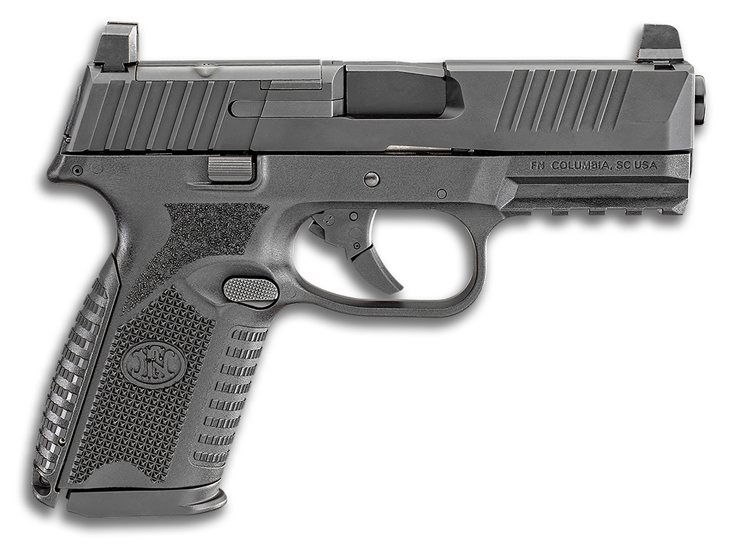 FN 66100587 509M MRD Mid-Size 9mm Luger 15+1 4" Black Recessed Crown Barrel, Matte Black Optic Ready/Serrated Stainless Steel Slide, Matte Black Polymer Frame w/Picatinny Rail, Ambidextrous