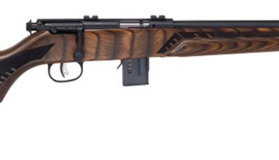 Savage Arms 96637 93R17 Minimalist Full Size 17 HMR 10+1 18" Matte Black Threaded Carbon Steel Sporter Barrel, Matte Black Carbon Steel Receiver, Boyd's Minimalist Natural Brown Laminate Stock, Right