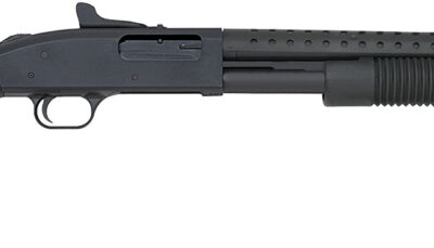 Mossberg 50693 590 Persuader 12 Gauge 8+1 3" 20" Cylinder Bore Heat-Shield Barrel, Matte Blued Metal Finish, Drilled & Tapped Receiver, Ghost Ring Sight, Synthetic Stock