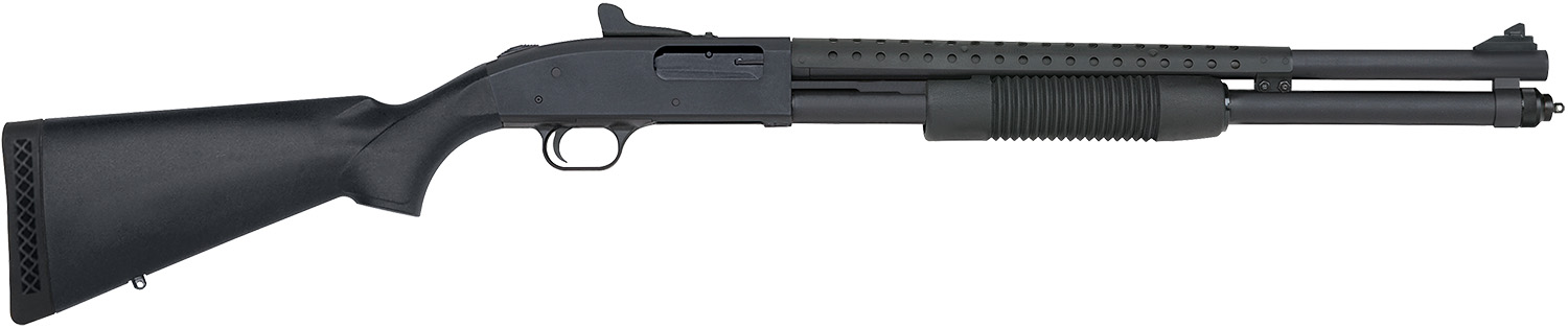 Mossberg 50693 590 Persuader 12 Gauge 8+1 3" 20" Cylinder Bore Heat-Shield Barrel, Matte Blued Metal Finish, Drilled & Tapped Receiver, Ghost Ring Sight, Synthetic Stock