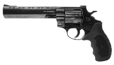 Weihrauch Guns 770134 Windicator  357 Mag 6rd 6" Blued Steel Barrel,  Cylinder & Frame, Ramp Front/Fixed Rear Sights, Exposed Hammer, Finger Grooved Black Rubber Grip