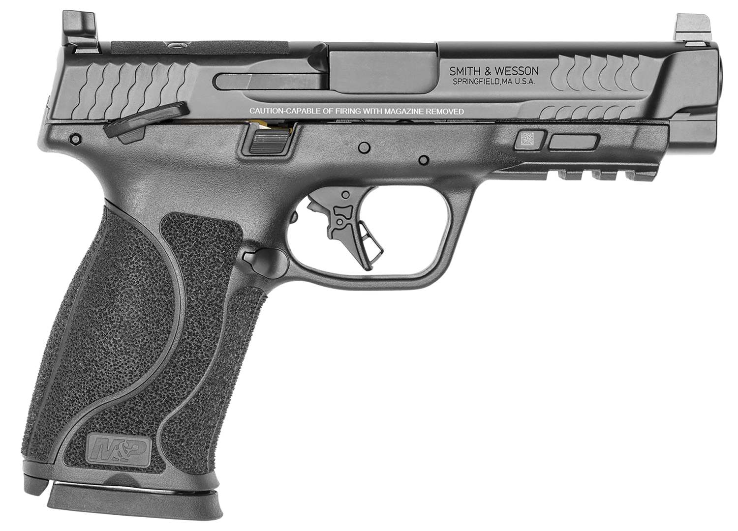 Smith & Wesson 13388 M&P M2.0 M2.0 Full Size 10mm Auto 15+1, 4.60" Black Armornite Stainless Steel Barrel & Optic Cut/Serrated Slide, Matte Black Polymer Frame w/Picatinny Rail