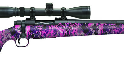 Mossberg 28145 Patriot Super Bantam 308 Win Caliber with 5+1 Capacity, 20" Fluted Barrel, Matte Blued Metal Finish & Muddy Girl Wild Synthetic Stock Right Hand (Youth) Includes 3-9x40mm Scope