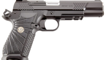 Wilson Combat EDCXLPR9A EDC X9L 9mm Luger 15+1 5" Black DLC Serrated Stainless Steel Slide, Black Aluminum Frame w/Beavertail & Picatinny Rail, Black G10 Starburst Grip
