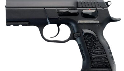 Tanfoglio IFG TFCOMPACTF10 Force Compact F 10mm Auto Caliber with 3.62" Barrel, 11+1 Capacity, Overall Black Finish, Picatinny Rail Frame, Serrated Steel Slide & Rubber Grip