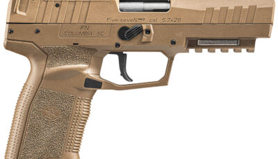 FN 66101277 Five-seveN MRD 5.7x28mm 10+1 4.80" Black Steel Barrel, Flat Dark Earth Optic Cut/Serrated Steel Slide & Polymer Frame w/Picatinny Rail, FDE Textured Polymer Grip, Ambidextrous