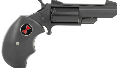 North American Arms BWMCRK Black Widow 22 WMR 5 Shot 2" Matte Black Heavy Vent Rib Barrel, Matte Black Cerakote Stainless Steel Frame, Black Cylinder, Black Finger Grooved Rubber Grip, Exposed Hammer