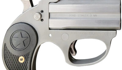 Bond Arms BASRS Stinger  38 Special 2 Shot 3" Rough Matte Stainless Steel Barrel & Frame, Black Rubber Grips