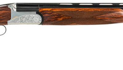Fausti Usa, Inc 15103 Caledon  12 Gauge 3" 2rd 26" Blued Barrel, Engraved Stainless Rec, Wood Laser Grain Stock, Metallic Bead Sight