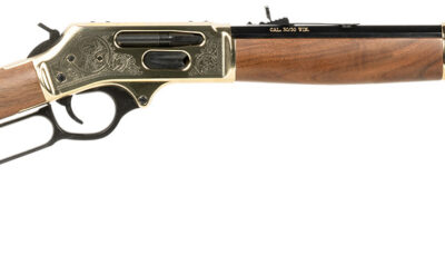 Henry H009BGWL Wildlife  30-30 Win 5+1 20" Blued Octagon, Polished Brass Engraved Rec, American Walnut Furniture, Adj. Brass Buckhorn Sight