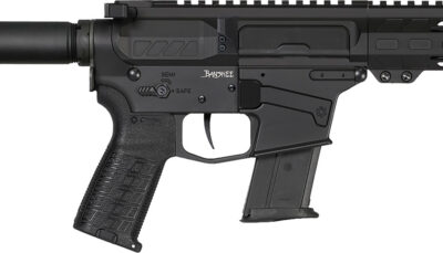 CMMG 57A9A0FAB Banshee MK57 5.7x28mm 20+1 5" Black Nitride Medium Taper Threaded Barrel, M-LOK Handguard, Black Armor Cerakote Aluminum Receiver w/Picatinny Rail, Black Pistol Tube, CMMG Zeroed Grip