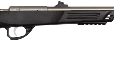 Crickett KSA796 Hunter Adult 22 WMR 1rd 9" Threaded Single Shot Stainless Barrel, Black Synthetic Grips