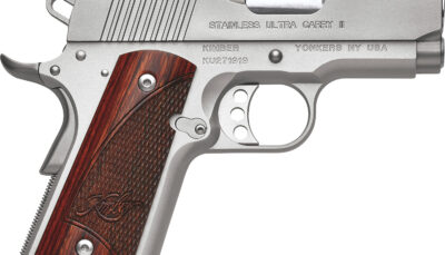 Kimber Mfg, Inc 3200330 Ultra Carry II  45 ACP 7+1 3" Stainless Match Grade Barrel, Satin Silver Serrated Stainless Steel Slide, Satin Silver Aluminum Frame w/Beavertail, Rosewood Grip