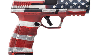 Dickinson LLC RA9US RA9  9mm Luger 17+1 4.25" Black Steel Barrel, American Flag Cerakote Serrated Aluminum Slide, American Flag Polymer Frame w/Accessory Rail