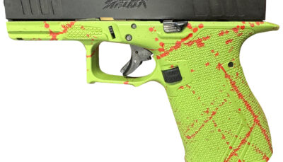 Great Lakes Firearms GL19SZOM Striker  Compact Frame 9mm Luger 15+1 4" Black Nitride Steel Barrel, Black Cerakote Serrated w/Slide Cuts Steel Slide, Zombie Cerakote Polymer Frame & Grip, Ambidextrous