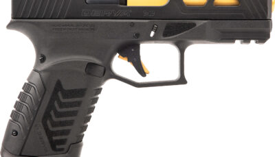 Derya Firearms DY9GUS DY9  9mm Luger 15+1 4.02" Gold TiN Steel Barrel, Black Nitride Optics Ready/Serrated Alloy Steel Slide, Black Polymer Frame w/Accessory Rail, Black Interchangeable Backstrap Grip