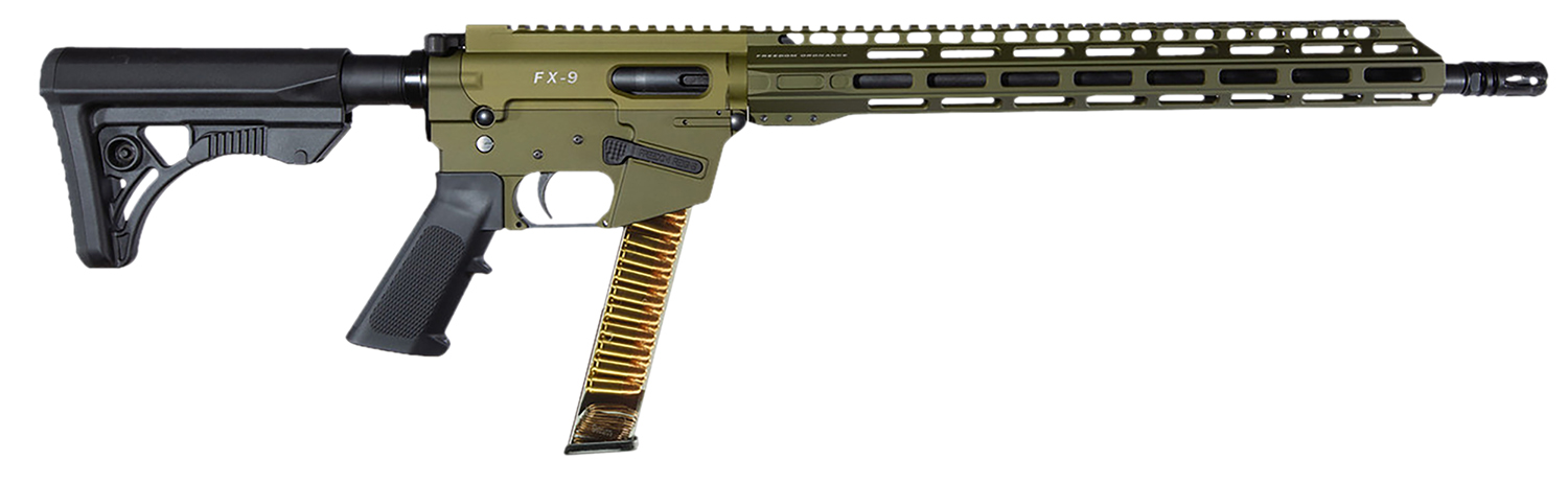 Freedom Ordance FX9R16-ODG FX9R 9mm Luger 33+1 16" Black Anodized Barrel, OD Green Anodized Receiver w/Picatinny Rail, M-LOK Handguard, Leapers Adjustable Black Polymer Stock, B5 P Type Grip