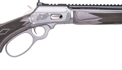 Cnc Firearms CNCMAR44 Marlin 1894 Wild Boar 44 Mag 8+1 16" Polished Threaded Barrel, Polished Engraved w/Wild Boar Stainless Steel Receiver w/Picatinny Rail Receiver, Gray Fixed Laminate Stock