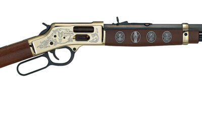 Henry H006GES2 Eagle Scout Centennial Tribute 2nd Edition 44 Special/44 Mag 10+1 20" Blued Octagon Barrel, Polished Brass w/Nickel Plating Drilled & Tapped Receiver, American Walnut Straight Stock