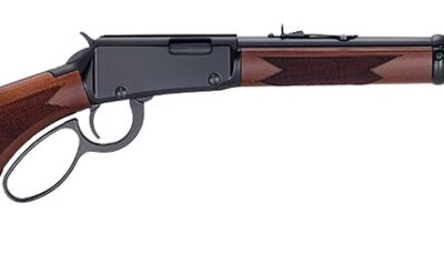 Henry H001PG22M Western 22 WMR 12+1 18.50" Blued Round Barrel, Black Aluminum Grooved Receiver, American Walnut Fixed w/Pistol Grip Stock