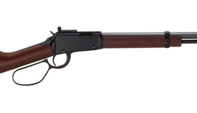 Henry H001TP22M Tracker Carbine 22 WMR 13+1 20" Blued Octagon Barrel, Black Aluminum Grooved Receiver, American Walnut Fixed w/Pistol Grip Stock
