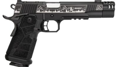 Kimber Mfg, Inc 3600305 DS Warrior Camp Guard Elite Full Size 10mm Auto 18+1 5" Matte Stainless Compensated Barrel, KimPro Black Stainless Steel Engraved Lightening Cut/Optic Ready/Serrated Slide, Bla