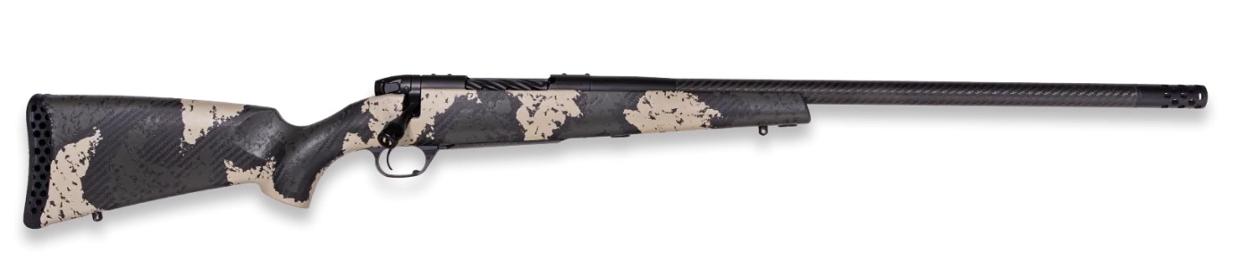 Weatherby MGS01N65RWR4B Mark V Backcountry Guide 6.5 WBY RPM 3+1 22" Carbon Fiber Fluted Threaded Barrel, Black Cerakote Steel Drilled & Tapped Receiver, Black w/Olive Green & Backpack Accents Fixed P