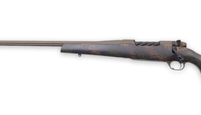 Weatherby MBC20N338WL6B Mark V Backcountry 2.0 338 WBY RPM 4+1 24" + 2" Patriot Brown Cerakote Fluted Threaded Barrel, Steel Drilled & Tapped Receiver, Black w/Brown Accents Fixed Peak 44 Blacktooth C