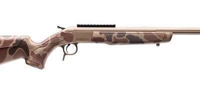 CVA CR4441DC Cascade Takedown 400 Legend 1rd 20" Flat Dark Earth Cerakote Stainless Steel Threaded Barrel & Receiver w/Picatinny Rail, Duck Camo Synthetic Stock