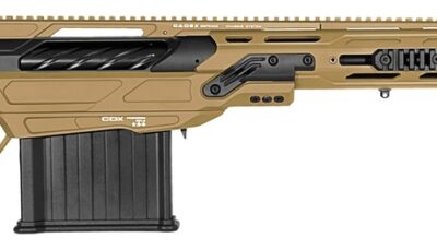 Cadex Inc CDX50DUAL50206BR20I2J5 CDX-50 Tremor 50 BMG 5+1 20.60" Black DLC Match Grade Threaded Barrel, Black DLC Aluminum Receiver w/Picatinny Rail, Adjustable Folding Hybrid Tan Stock, Black Polymer