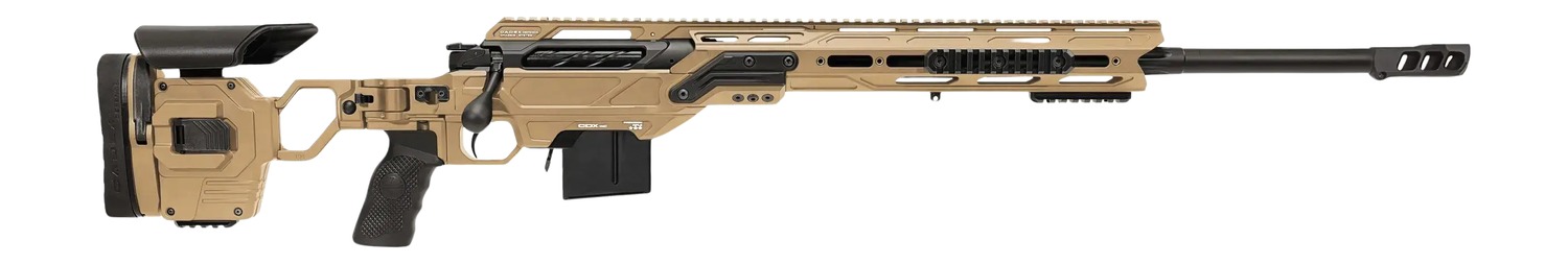 Cadex Inc CDXMCKRKN30824BR20I2F1 CDX-MC Kraken 308 Win 10+1 27" Black DLC Match Grade Threaded Barrel, Hybrid Tan Receiver w/Picatinny Rail, M-LOK Handguard, Hybrid Tan Adjustable Folding Buttstock, B