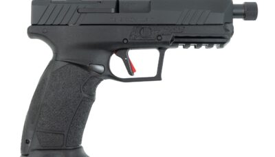 Tisas Arms 15000121 PX-9 9mm Luger 20+1 4.60" Black Threaded Barrel, Black Cerakote Carbon Steel Optic Cut/Serrated Slide & Frame w/Picatinny Rail, Black Rubber Grip, RMR Footprint