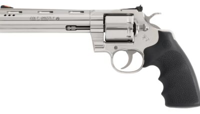 Colt Mfg GRIZZLYSP6RTS Grizzly  357 Mag 6 Shot 6" Stainless Ported Vent Rib Barrel, Stainless Unfluted Cylinder, Stainless Stainless Steel Frame, Black Hogue Overmolded Grip, Exposed Hammer