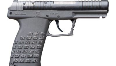 Kel-Tec PR57TNG PR-5.7  Compact Frame 5.7x28mm 20+1 4" Stainless Steel Rotary Barrel, Black Optic Ready/Serrated Slide, Tungsten Gray Frame & Textured Grip