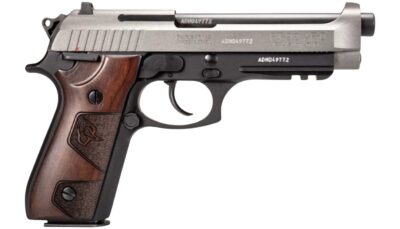 Taurus 1-92015C1-HW2 PT92  9mm Luger 17+1 5" Black Barrel, Tungsten Gray Cerakote Steel Serrated Slide, Black Cerakote Steel Frame w/Beavertail & Picatinny Rail, Altamont Wood Grip