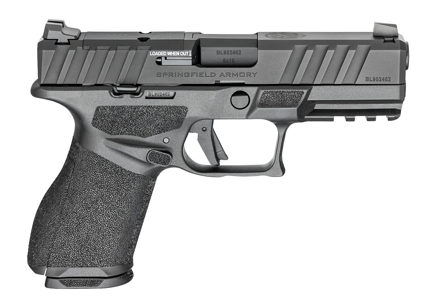 Springfield Armory ECA9409BCA Echelon Alpha 40.C 9mm Luger 10+1 4" Black Melonite Barrel & Optic Ready/Serrated Slide, Black Polymer Frame w/Picatinny Rail Adaptive Texture Grip, *CA Compliant